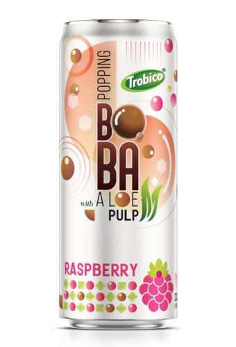 320ml Sleek Can Raspberry Flavored Bubble Tea