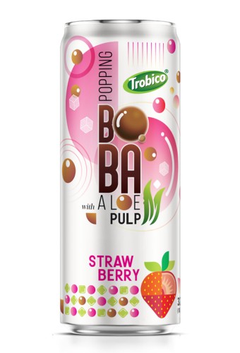 320ml Aluminum Can Delicious Strawberry Flavored Bubble Tea