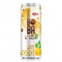 Popping Boba drink with Aloe vera Pulp and pineapple 320ml