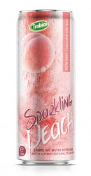 Trobico Sparkling Water Mix Peach Flavor 320ml Sleek Can