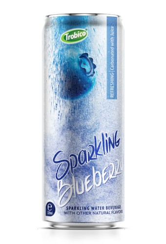 Trobico Sparkling Water Mix Blue Berry Flavor 320ml Sleek Can