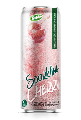 Trobico Sparkling Water Mix Cherry Flavor 320ml Sleek Can