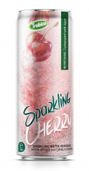 Trobico Sparkling Water Mix Cherry Flavor 320ml Sleek Can