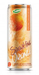 Trobico Sparkling Water Mix Orange Flavor 320ml Sleek Can