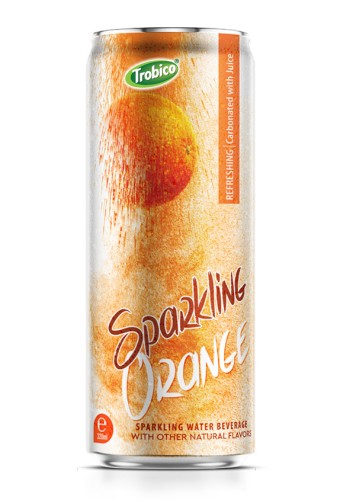 Trobico Sparkling Water Mix Orange Flavor 320ml Sleek Can