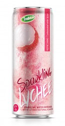 Trobico Sparkling Water Mix Lychee Flavor 320ml Sleek Can