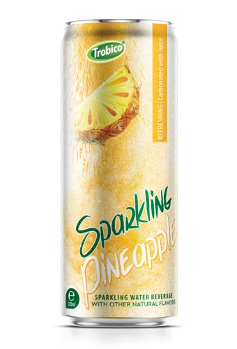 Trobico Sparkling Water Mix Pineapple Flavor 320ml Sleek Can