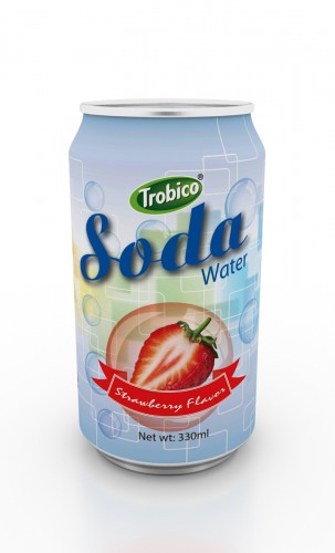 Supplier 330ml Aluminum can Strawberry Flavor Soda Water