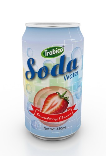 Supplier 330ml Aluminum can Strawberry Flavor Soda Water