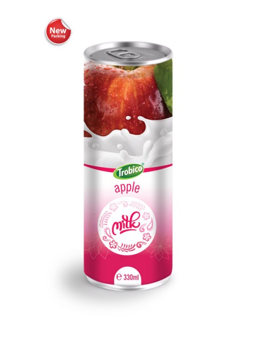 Wholesale Beverage 330ml Aluminum can Pure Apple Milk
