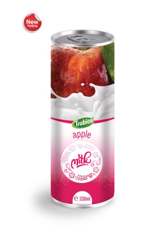 Wholesale Beverage 330ml Aluminum can Pure Apple Milk