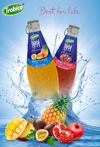 basil seed  mix fruit juice 