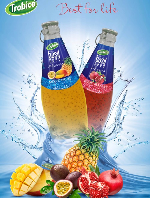 basil seed  mix fruit juice 