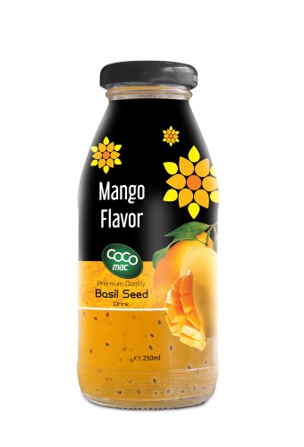 basil seed with mango  flavor 250ml glass bottle