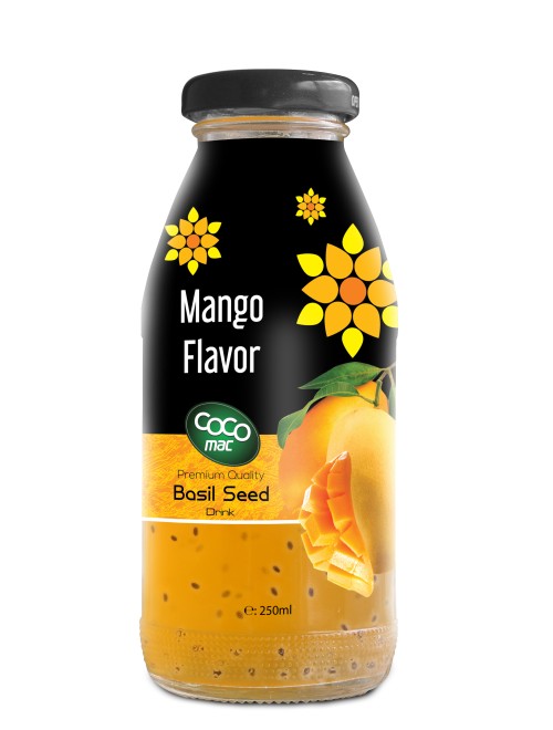basil seed with mango  flavor 250ml glass bottle