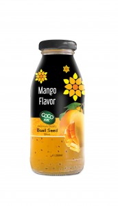 basil seed with mango flavor 250ml glass bottle