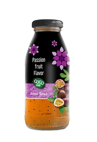 basil seed with passion  flavor 250ml glass bottle