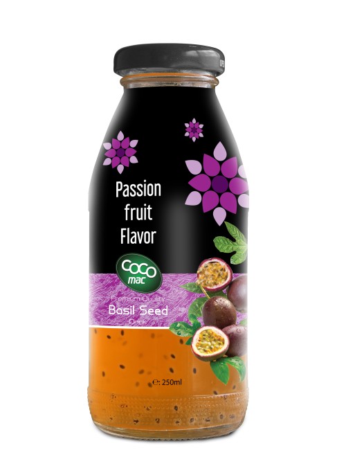 basil seed with passion  flavor 250ml glass bottle