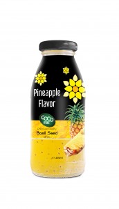 basil seed with pineapple flavor 250ml glass bottle