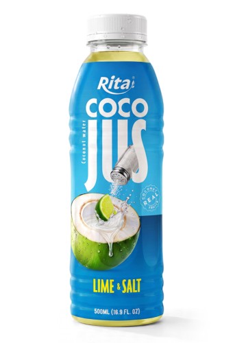 COCO JUS Real Coconut Water with Lime Juice and Salt 500ml (16.9 fl oz)