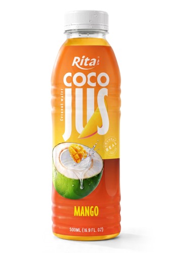 COCO JUS Real Coconut Water with Mango Juice 500ml (16.9 fl oz)