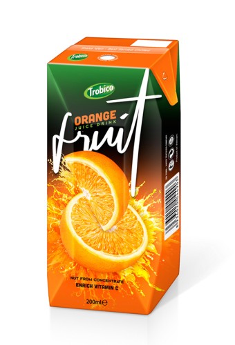 Orange juice 200ml paper box