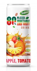 Trobico 320ml Sleek Can 80% Mixed Vegetable And Fruit Drink